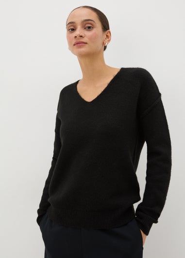 Black V-Neck Jumper