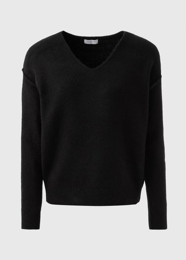 Black V-Neck Jumper