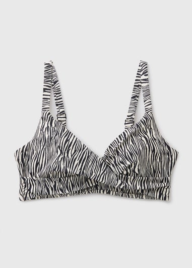 DD+ Brown Zebra Print Shapewear Bikini Top