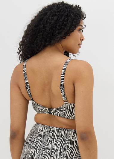 DD+ Brown Zebra Print Shapewear Bikini Top