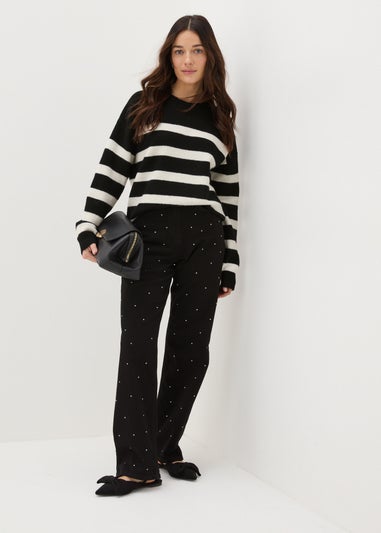 Black Stripe Soft Jumper