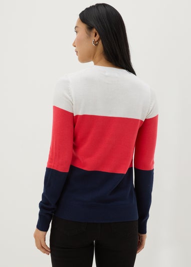 Coral Soft Stripe Jumper