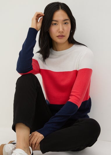 Coral Soft Stripe Jumper