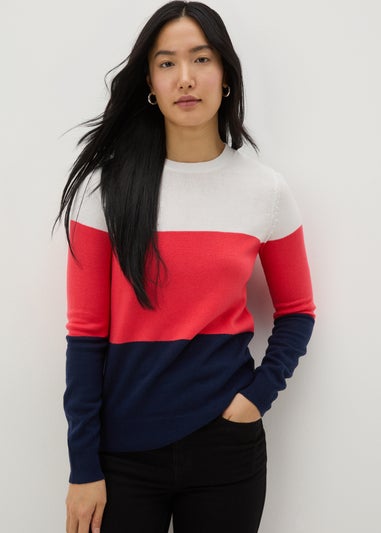 Coral Soft Stripe Jumper