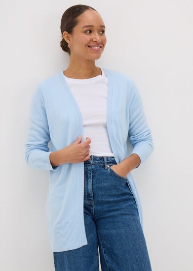 Pale Blue Ribbed Cardigan