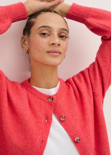 Coral Crew Neck Cardigan