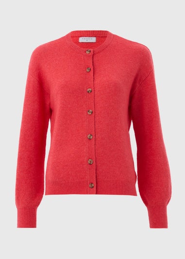 Coral Crew Neck Cardigan