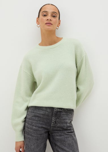 Green Crew Neck Knitted Jumper