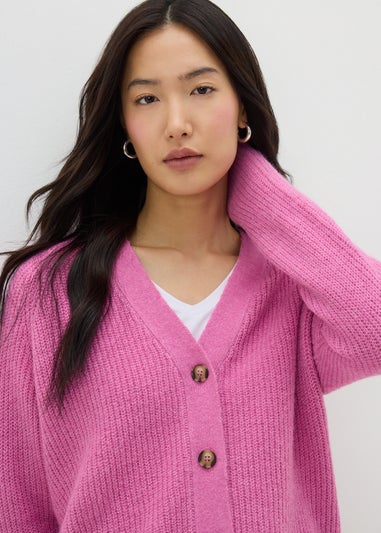 Pink V-Neck Cardigan