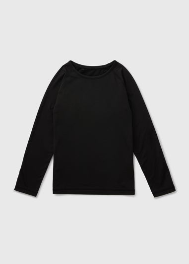 Boys Black Base Layer Long Sleeve Top (4-16yrs)