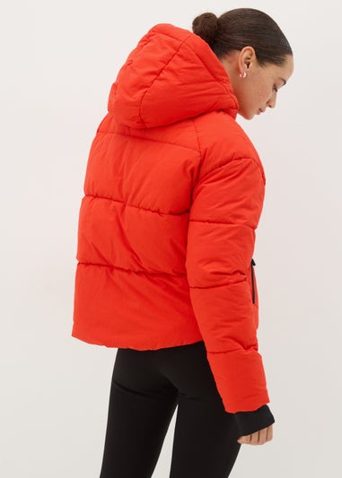 Red Technical Short Padded Coat