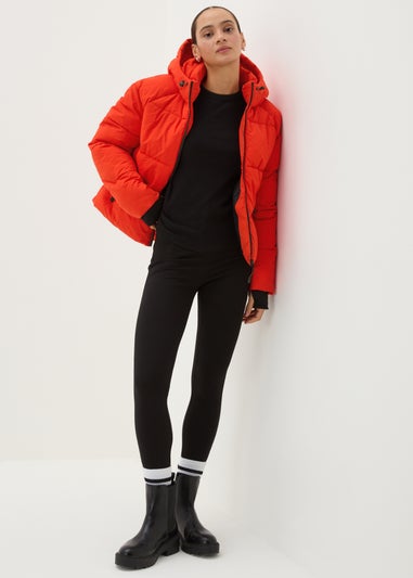 Red Technical Short Padded Coat