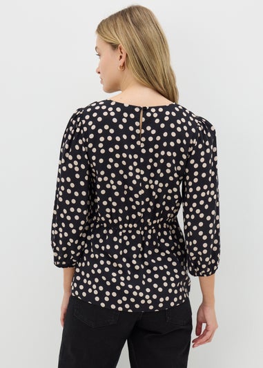 Black Spot Print Blouse