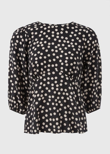 Black Spot Print Blouse