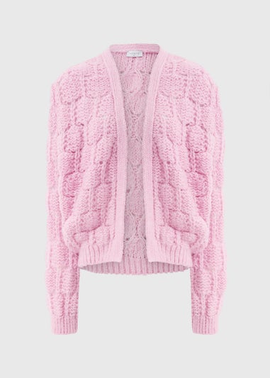 Pink Chunky Knit Cardigan