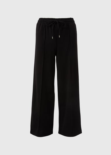 Black Front Seam Wide Leg Trousers