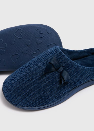 Navy Hidden Support Mule Slippers