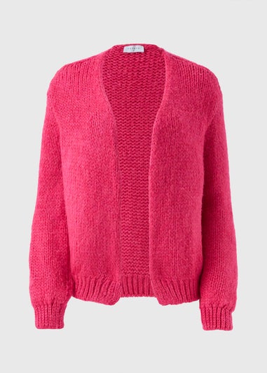 Bright Pink Lofty Knit Cardigan