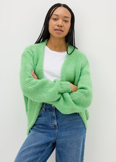 Green Lofty Knit Cardigan