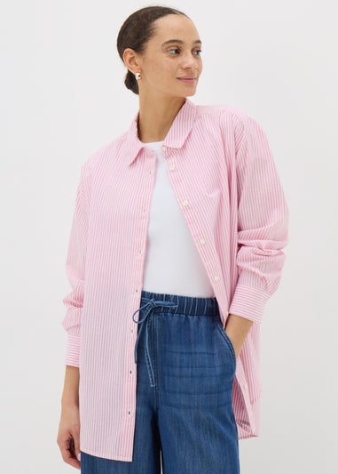 Pink Stripe Cotton Shirt