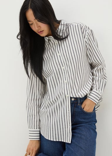 White Bold Stripe Shirt