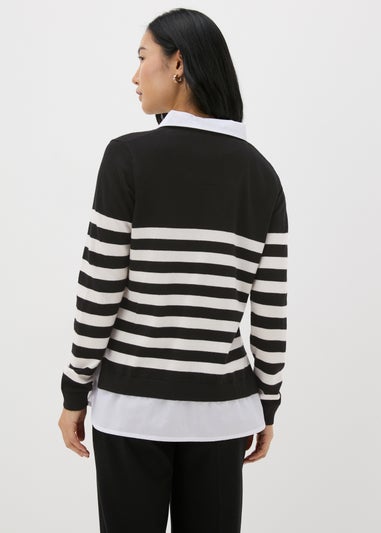 Et Vous Black Stripe Shirt Jumper