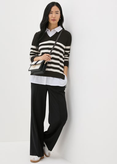 Et Vous Black Stripe Shirt Jumper