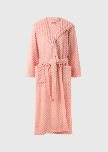 Pink Diagonal Fleece Dressing Gown