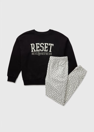 Black Reset Sweatshirt Lounge Set