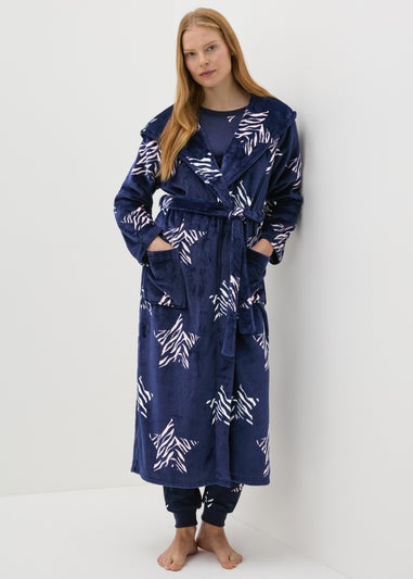 Navy Star Print Dressing Gown