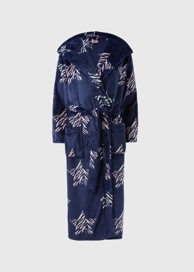 Navy Star Print Dressing Gown