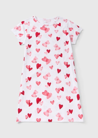 Cream Heart Print Nightie