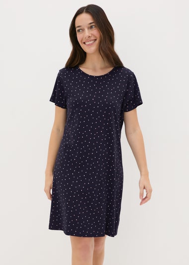 Navy Ditsy Heart Nightie