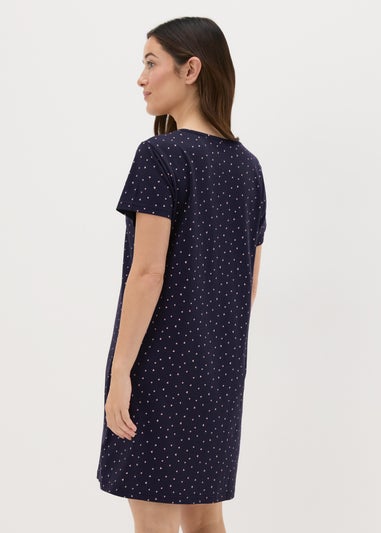 Navy Ditsy Heart Nightie