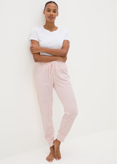 Pink Stripe Fleece Pyjama Bottoms