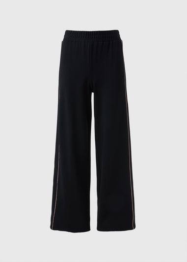 Black Side Stripe Wide Leg Trousers