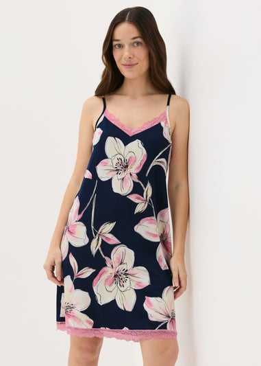 Navy Floral Chemise Nightie