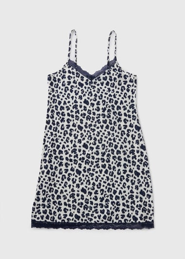 Navy Animal Print Chemise Nightie