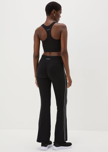 Souluxe Black Side Piped Flare Leggings