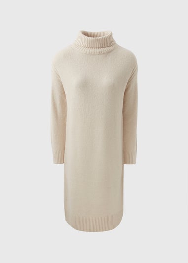 Et Vous Stone Roll Neck Knit Midi Dress