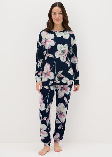 Navy Floral Pyjama Set