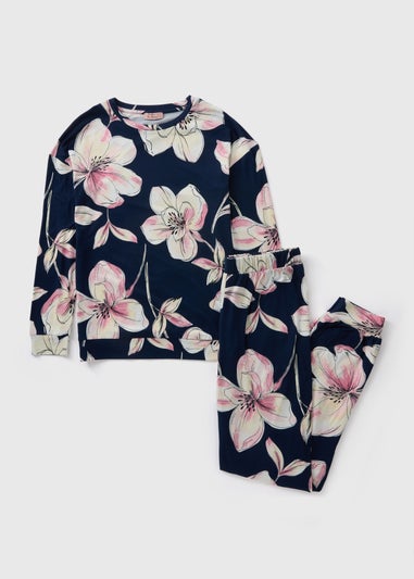 Navy Floral Pyjama Set