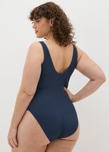 Navy Ribbed Swimsuit