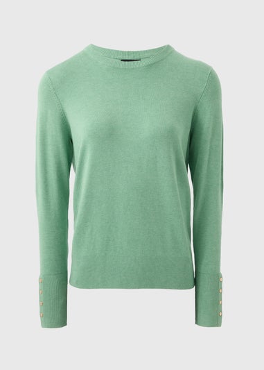 Et Vous Light Green Round Neck Jumper