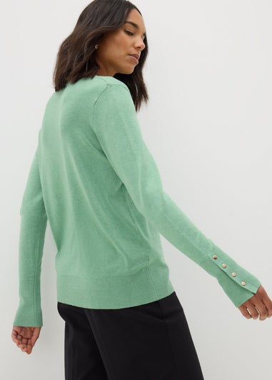 Et Vous Light Green Round Neck Jumper