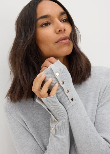 Et Vous Grey Round Neck Jumper