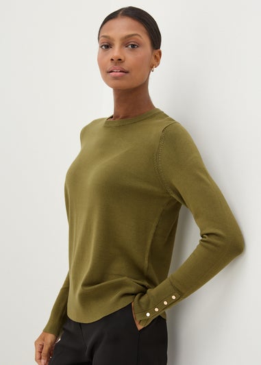 Et Vous Khaki Round Neck Jumper