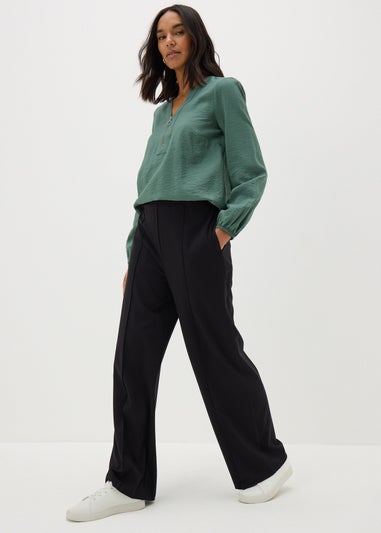 Et Vous Green Zip Front Blouse