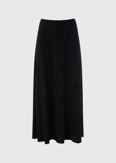 Et Vous Black Plisse Midaxi Skirt