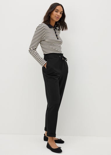 Et Vous Black Tapered Ponte Trousers